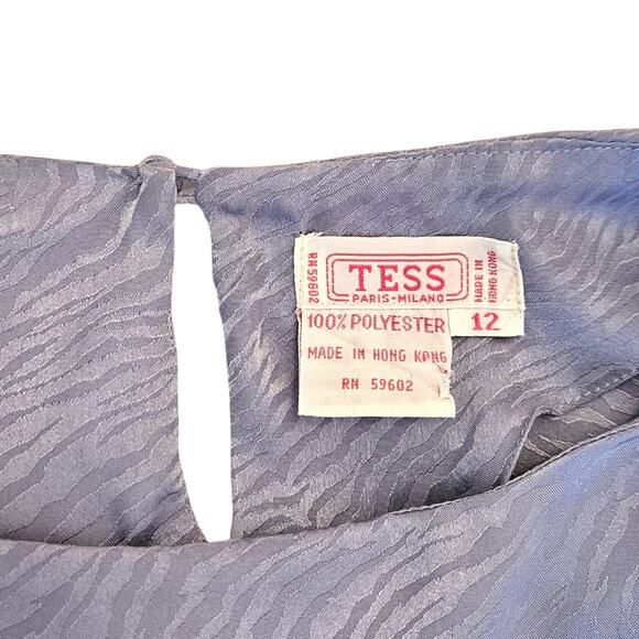 TESS Paris-Milano Light Grey Animal Print Blouse Women's Size 12 - Picture 5 of 8